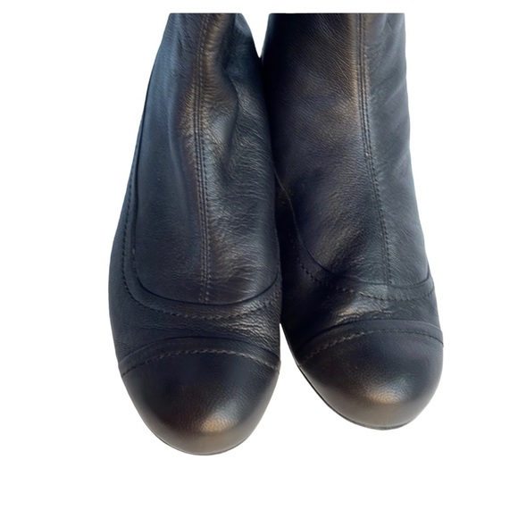 LANVIN vintage tall flat black goat leather boots size 8, VGUC - Picture 8 of 10